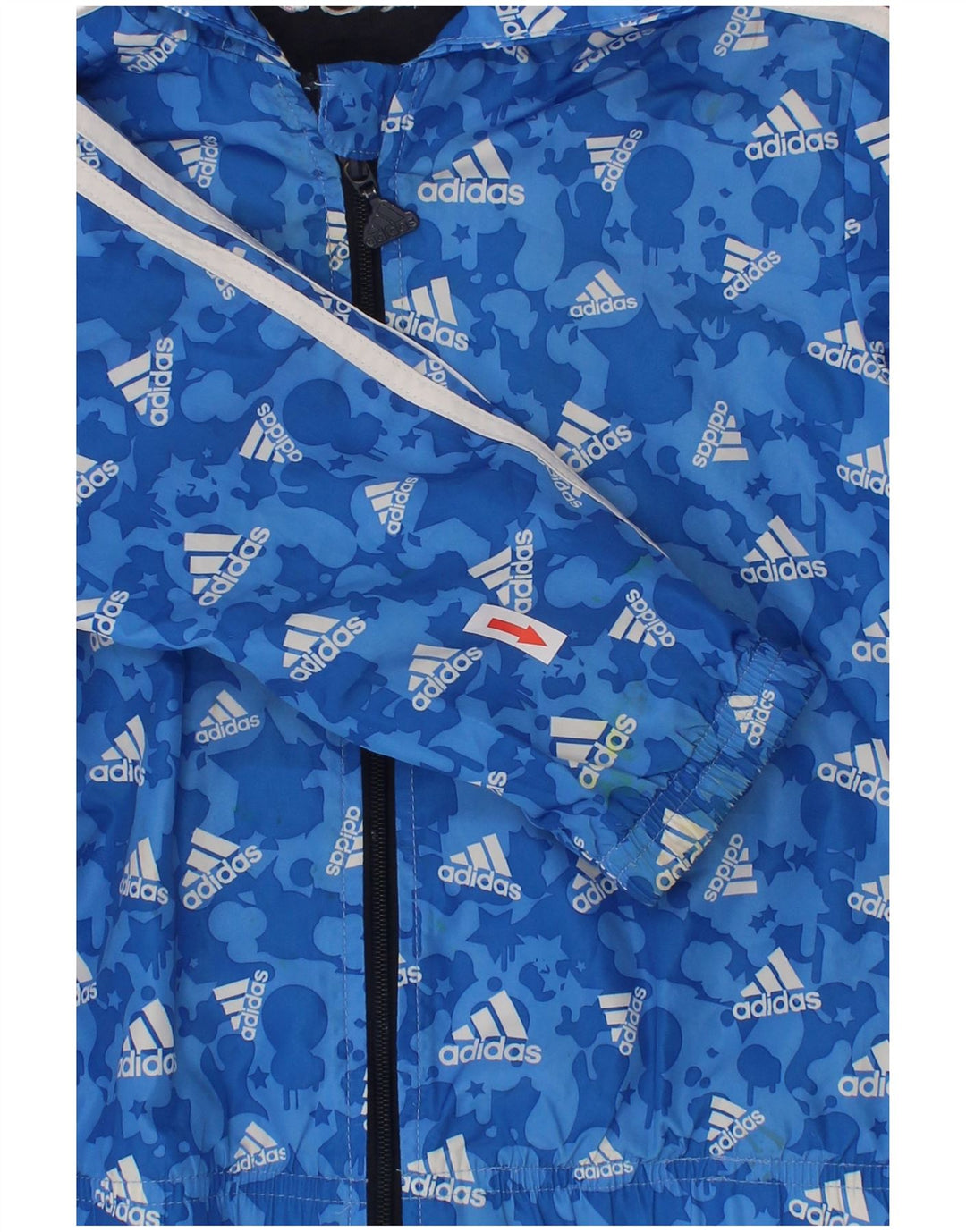Adidas Chaqueta cortavientos con capucha para niños 2-3 años Azul Poliéster