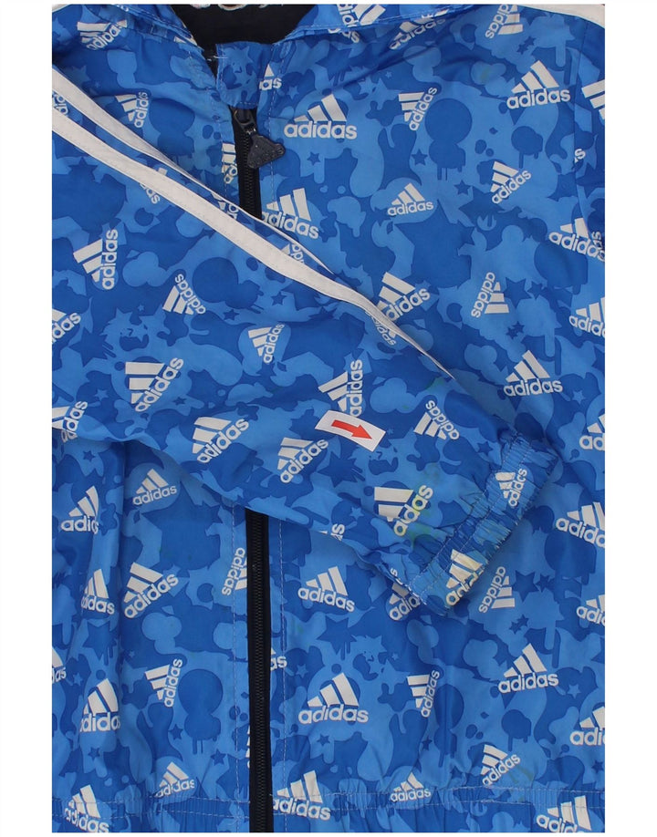 Adidas Chaqueta cortavientos con capucha para niños 2-3 años Azul Poliéster