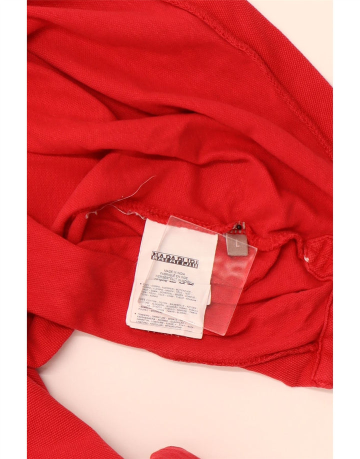 NAPAPIJRI Polo para hombre grande de algodón rojo