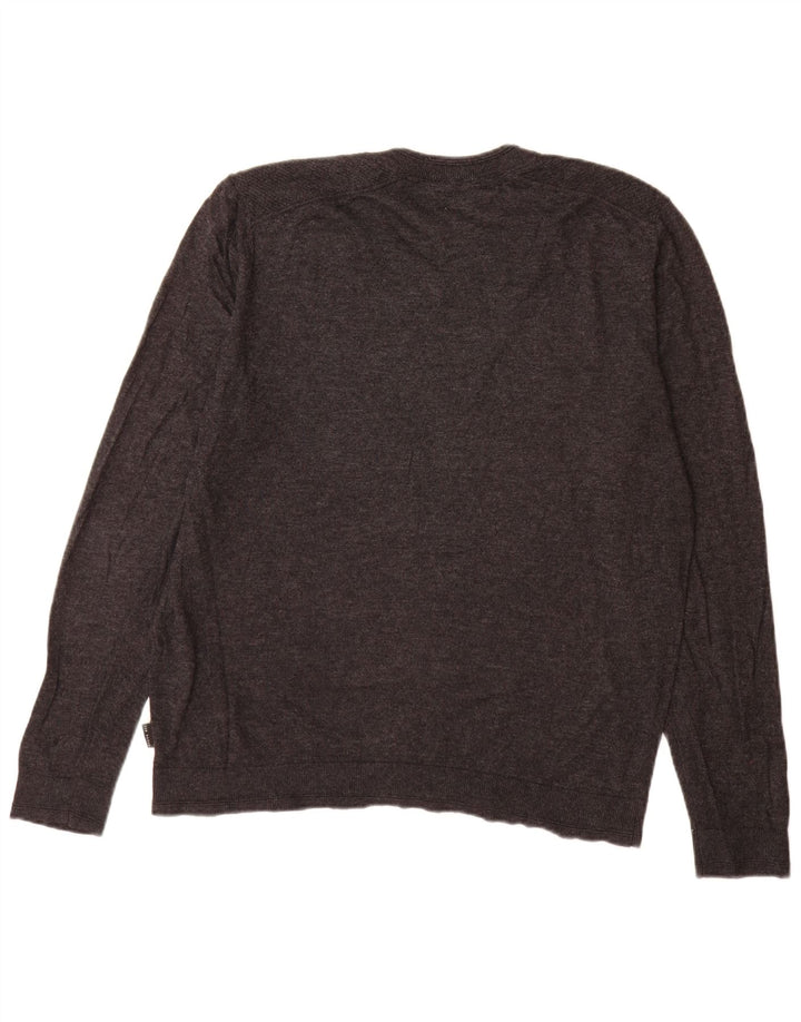 Ted Baker - Jersey con cuello en V para hombre, talla 5 XL, lana gris