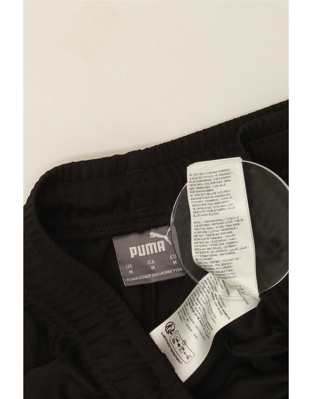 Pantalones De Chándal Puma Hombre Negro Mediano Poliéster Color Block