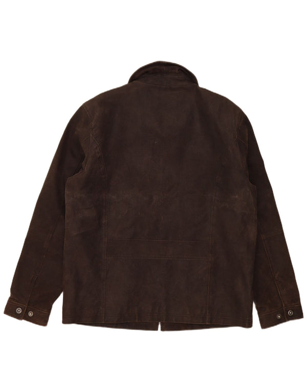 Tom Tailor Chaqueta de cuero para hombre UK 40 Large Marrón