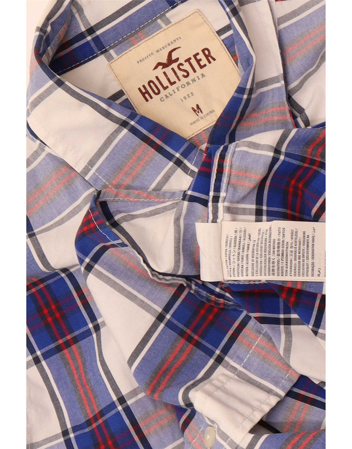 Camisa Hollister Hombre Algodón A Cuadros Azul Medio