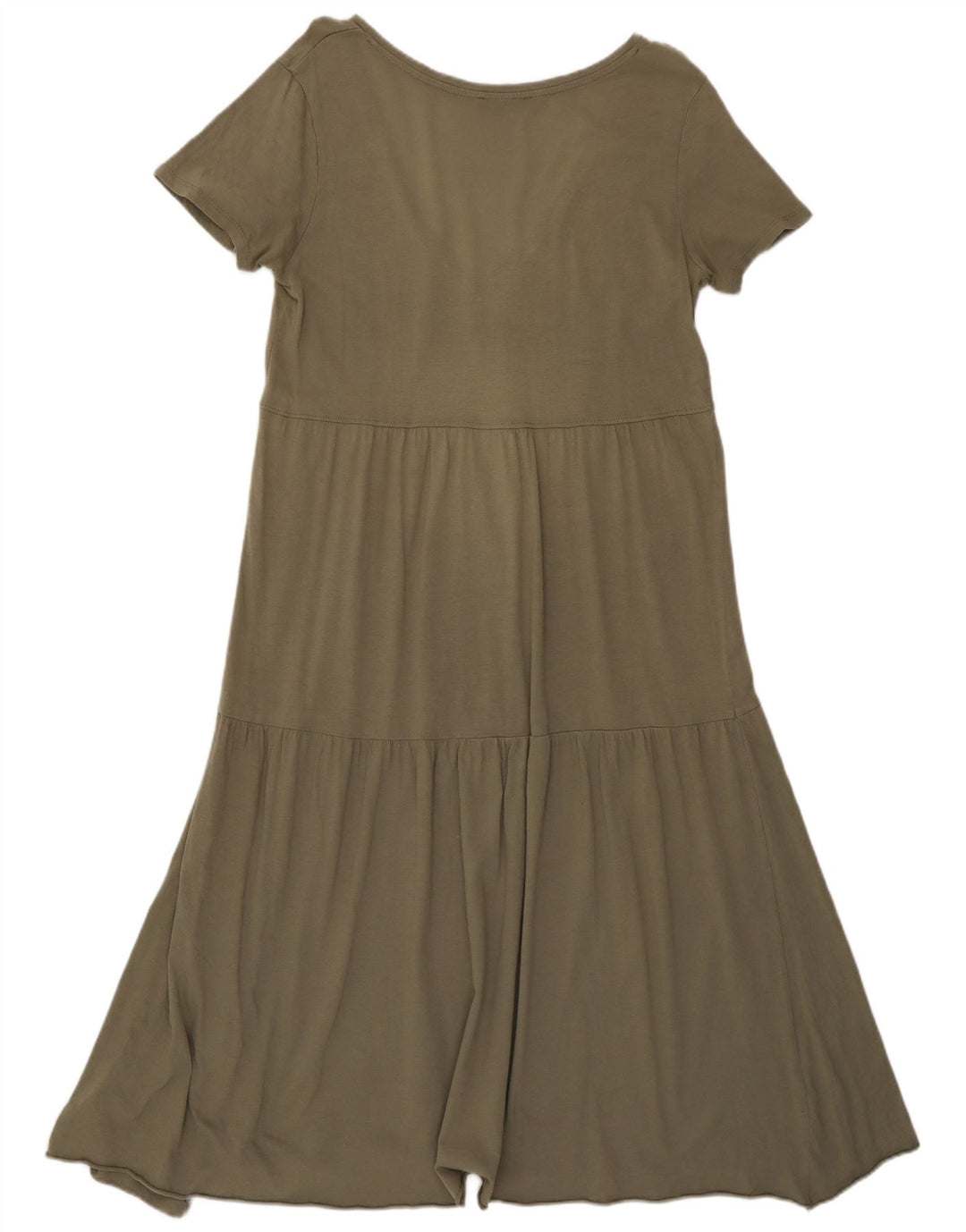 Zara Mujer Vestido Acampanado UK 10 Small Caqui