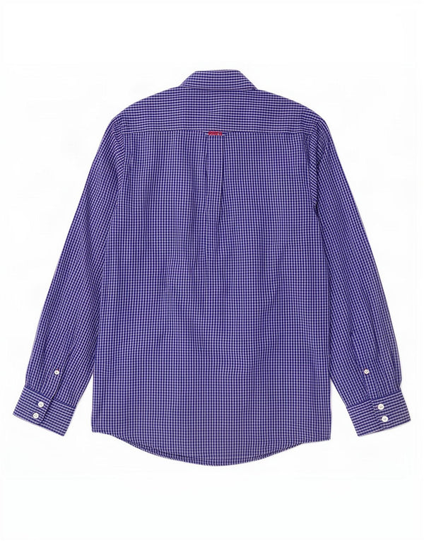 Crew Clothing Camisa de corte clásico para hombre Algodón a cuadros azul medio