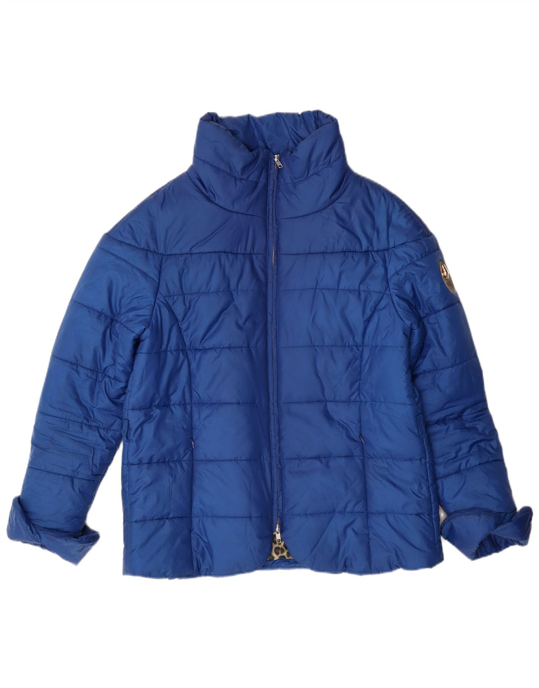 CAVALLI Chaqueta Acolchada Mujer IT 46 Grande Poliéster Azul