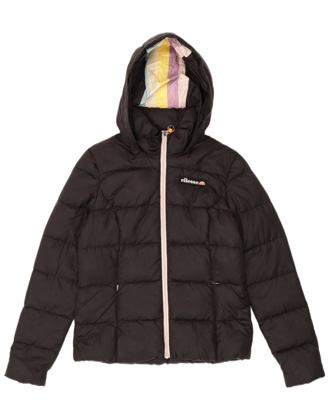 Chaqueta acolchada con capucha Heritage para mujer Ellesse UK 10 Small Black Nylon