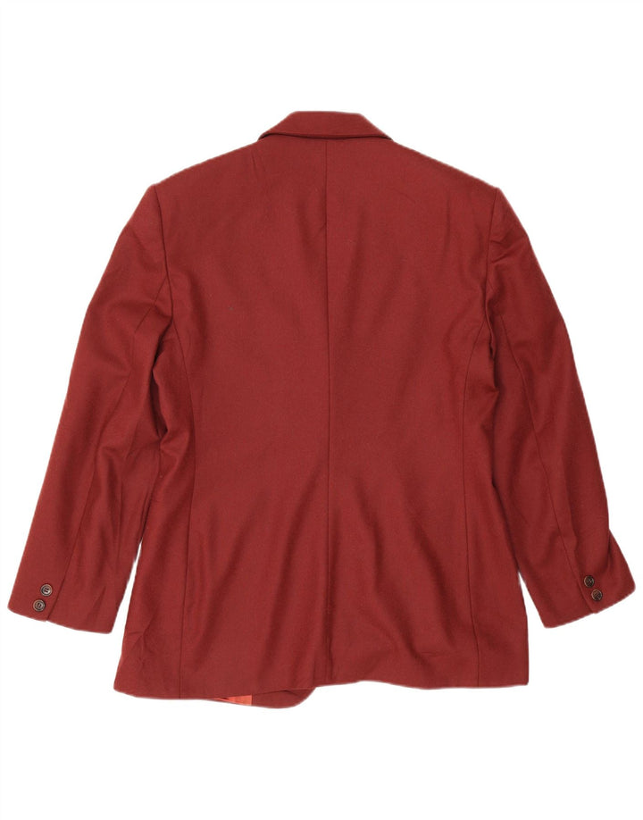 Benetton Chaqueta Americana Corta De 2 Botones IT 44 Lana Mediana Burdeos