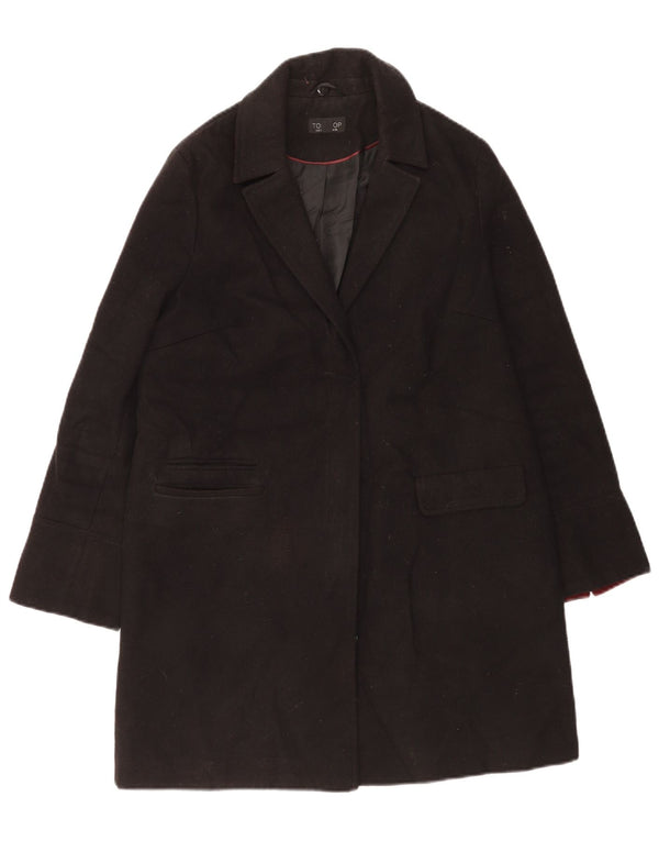 Topshop Abrigo extragrande para mujer UK 10 Small Poliéster negro