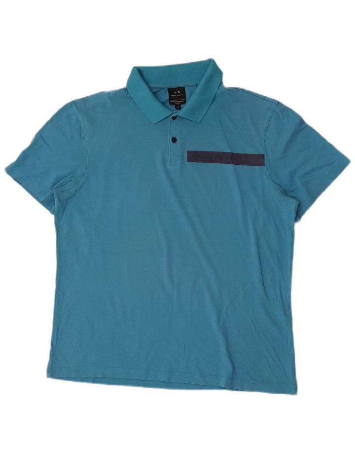 Armani Exchange Polo Hombre Azul Medio