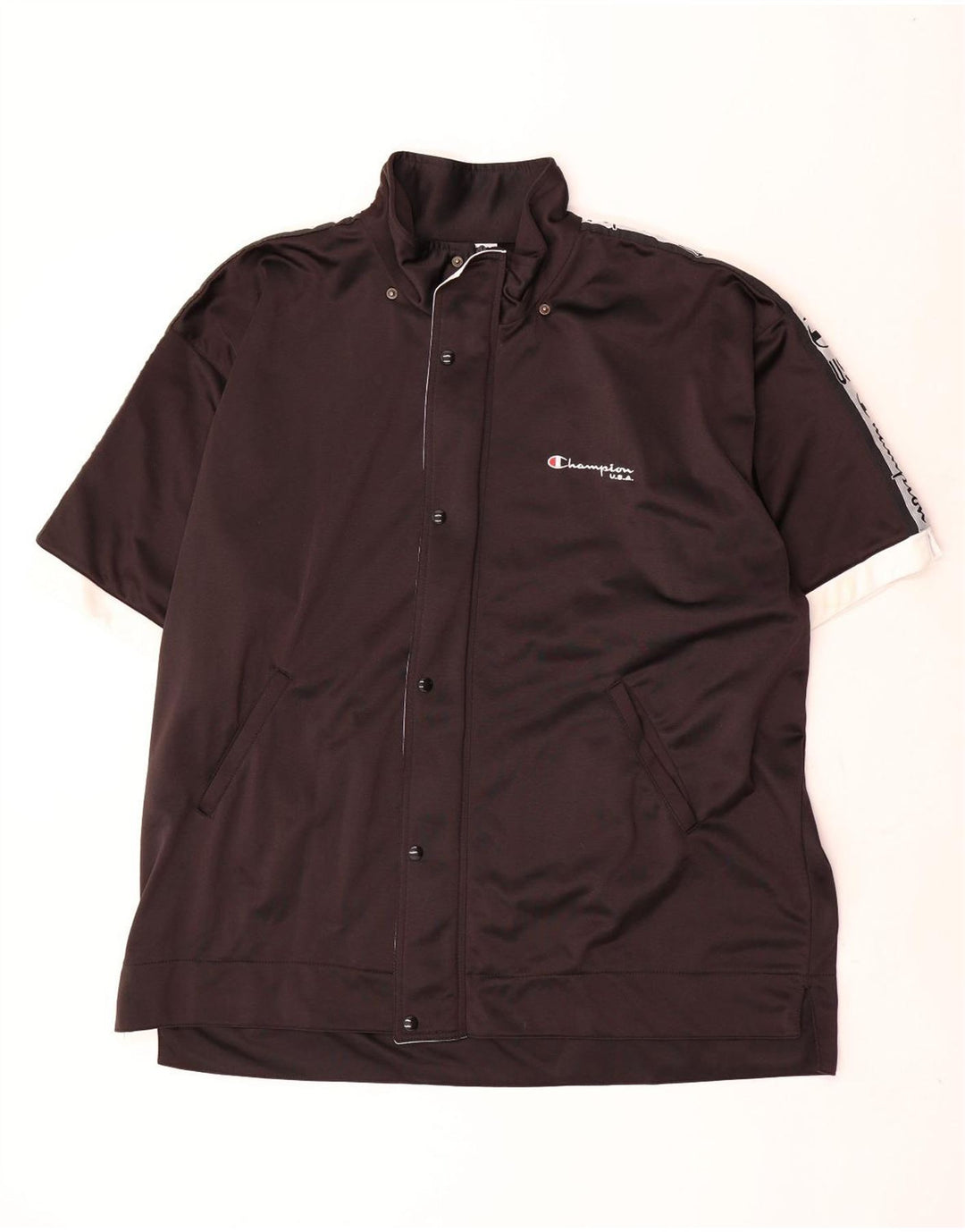 Champion Chaqueta de chándal gráfica para hombre XL Black Colourblock
