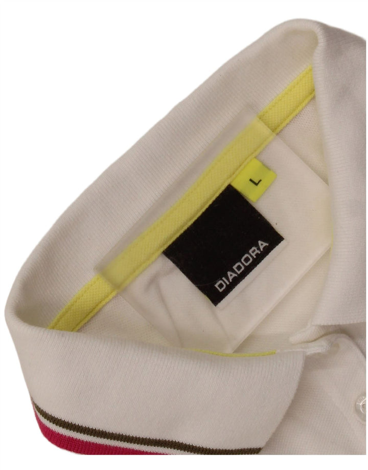 DIADORA Polo para mujer UK 44 Grande Blanco