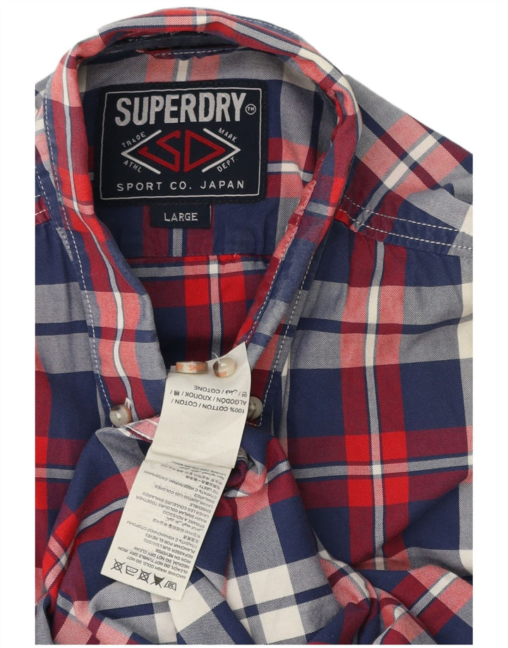Camisa Superdry para hombre de algodón a cuadros multicolores grandes
