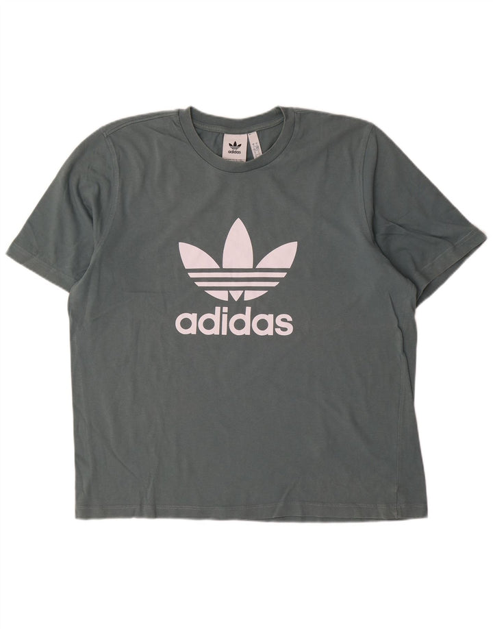 ADIDAS Camiseta gráfica para hombre Top grande azul