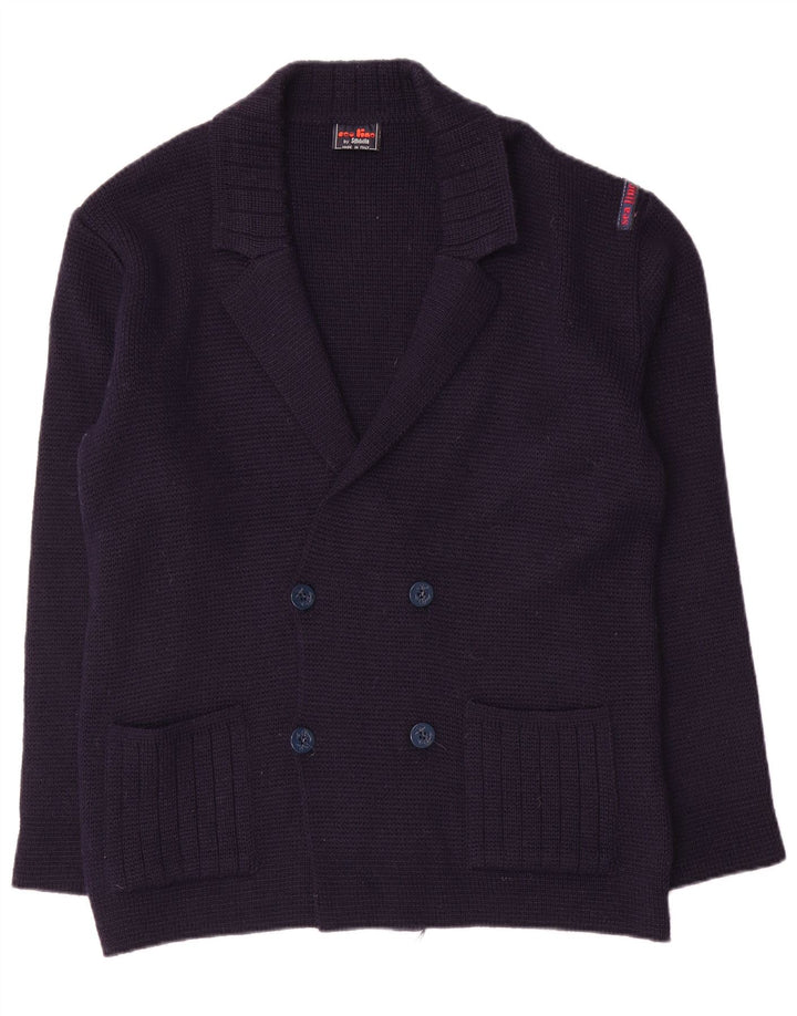 Settebello - Cárdigan para hombre de lana azul marino mediano