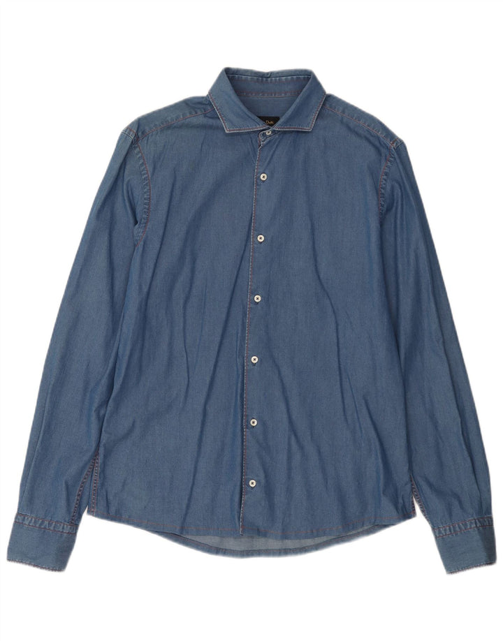 MASSIMO DUTTI Camisa Vaquera Hombre Azul Medio