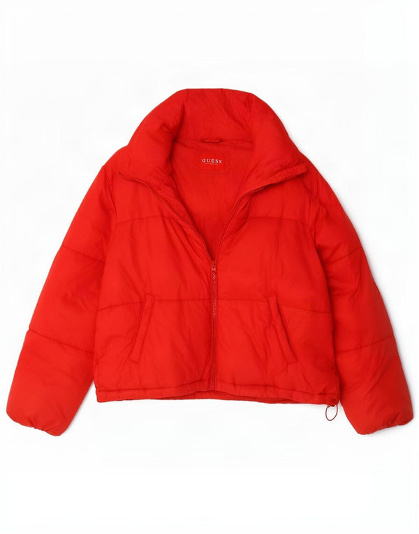 Guess Chaqueta Acolchada Extragrande Para Mujer UK 44 Mediana Poliamida Roja