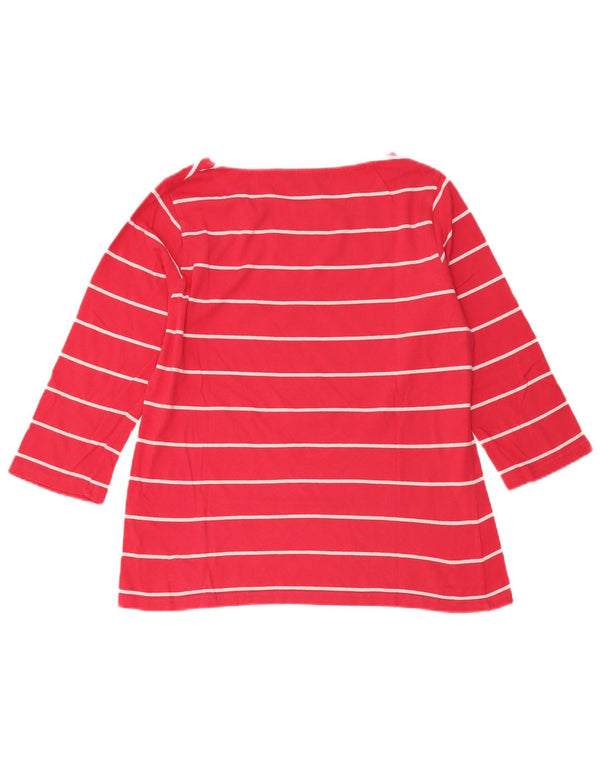 Crew Clothing Top para mujer manga 3/4 UK 40 Algodón de rayas rojas medianas