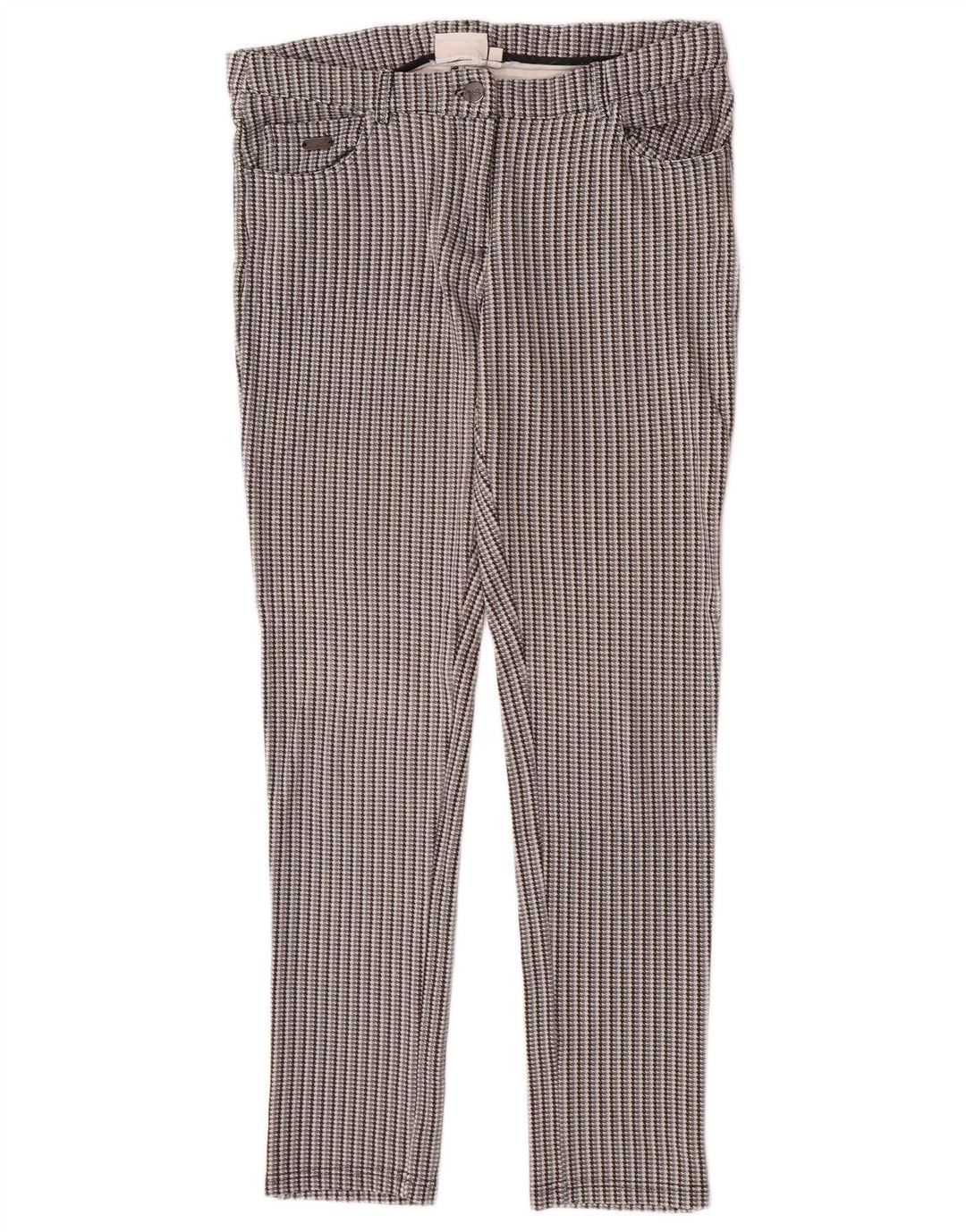 Ellesse Mujer Pantalones Casuales Slim Medium W30 L28 Viscosa De Pata De Gallo Gris