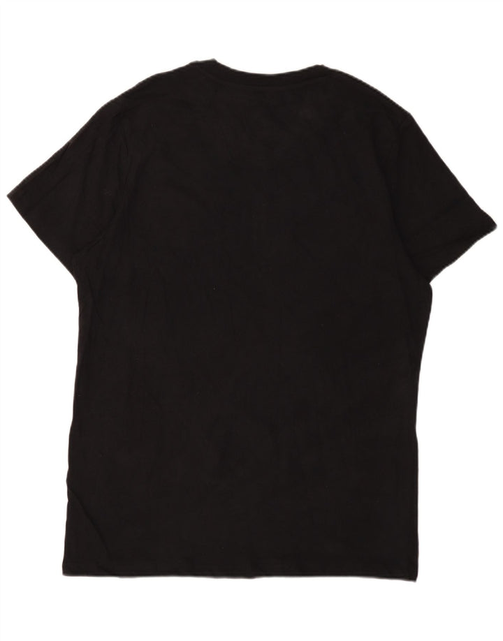 JACK & JONES Hombre Camiseta Top Grande Negro Algodón