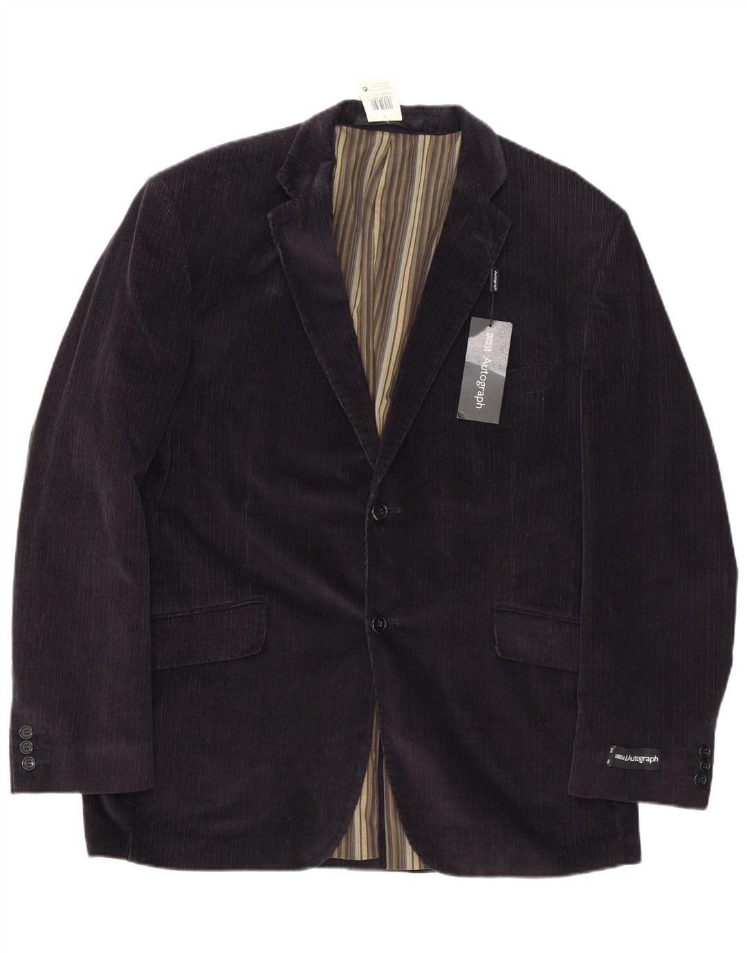 Marks & Spencer Chaqueta tipo blazer con 2 botones y autógrafo para hombre, talla 40, color negro