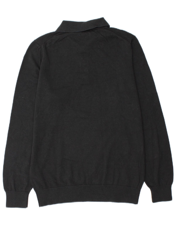 Jersey Massimo Dutti Hombre con Cuello Polo Jersey Mediano Negro Algodón