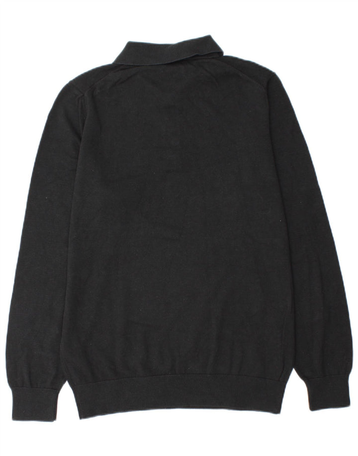 Jersey Massimo Dutti Hombre con Cuello Polo Jersey Mediano Negro Algodón