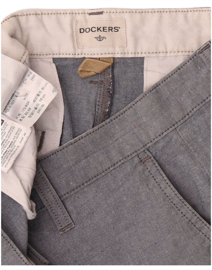Dockers Pantalones cortos chinos para hombre W32 Algodón gris grande