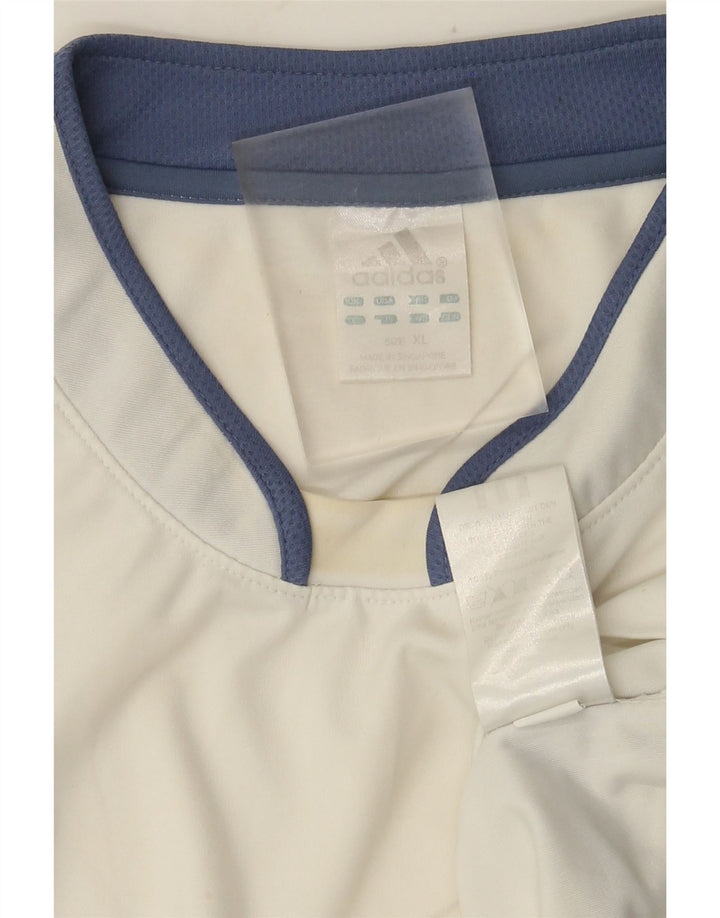 Adidas Hombre Camiseta Top XL Blanco Colorblock Poliéster