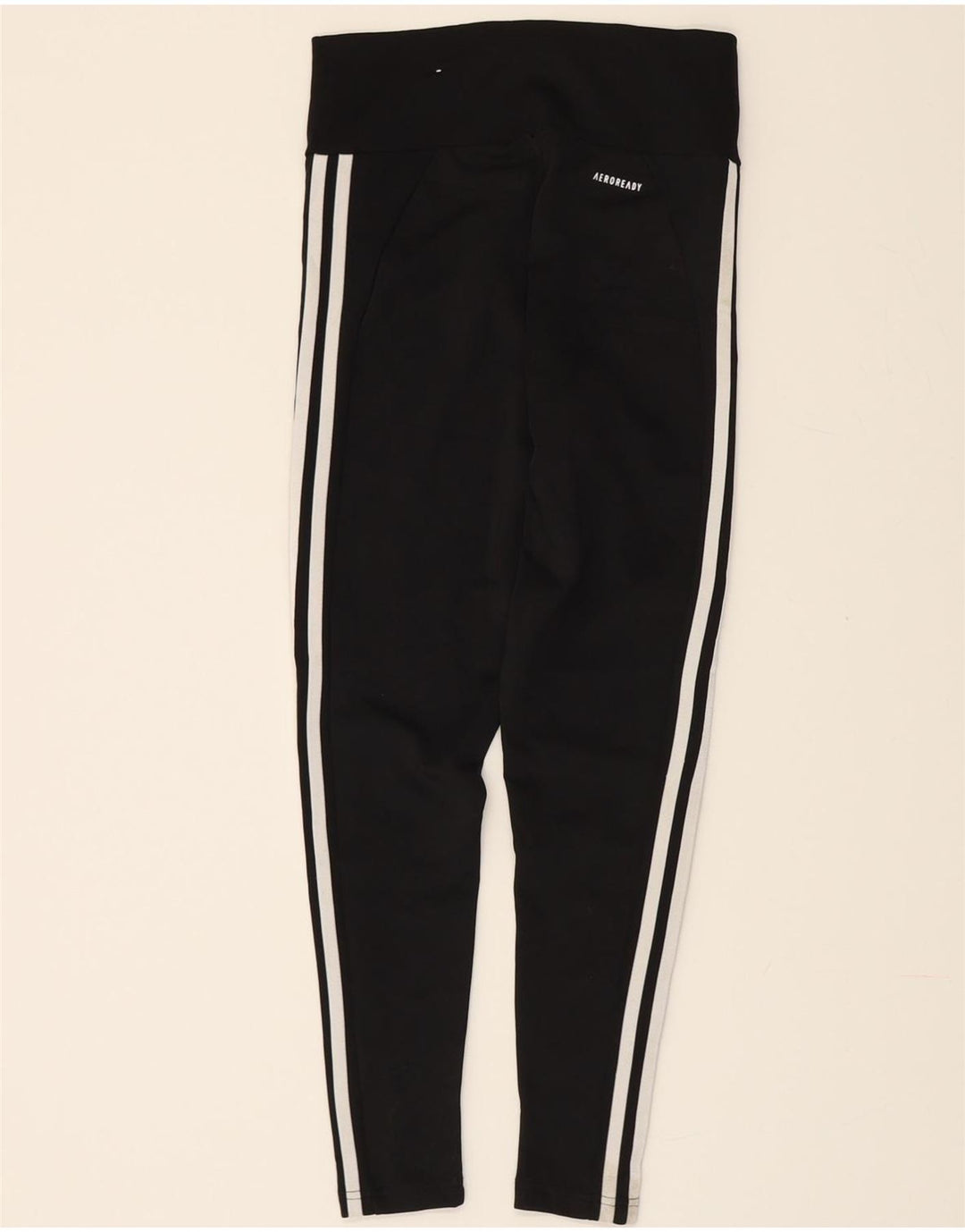ADIDAS Womens Aeroready Leggings UK 8/10 Small Black Polyester Vintage Adidas and Second-Hand Adidas from Messina Hembry 