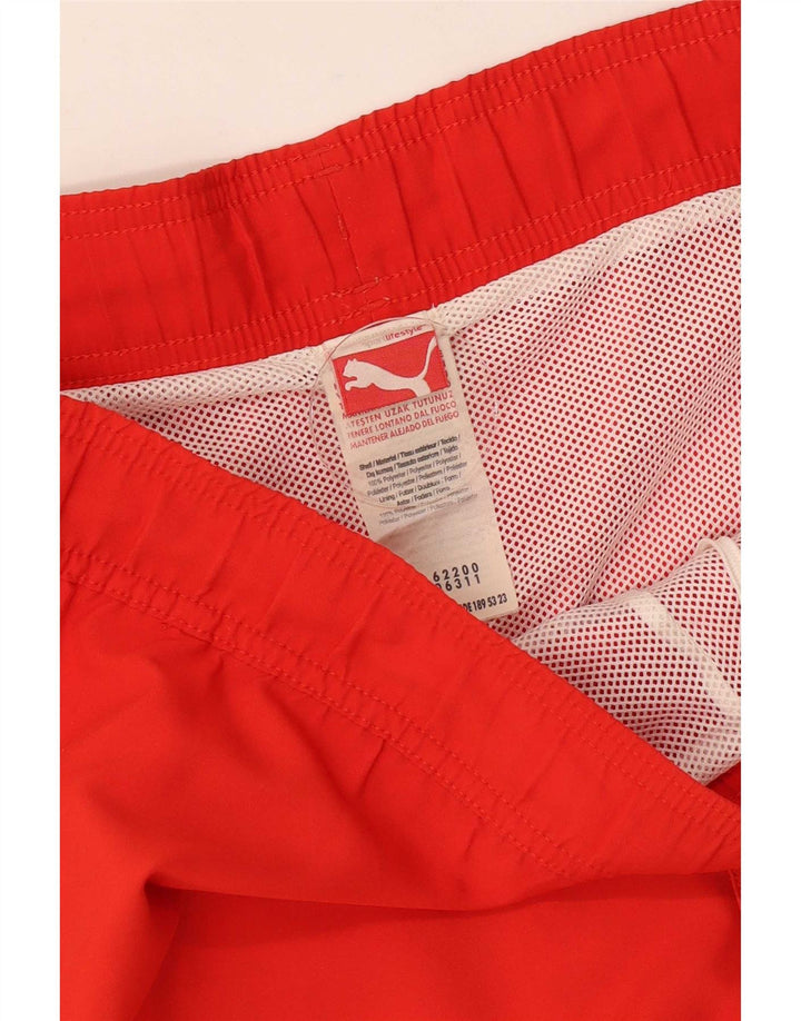 Puma Bañador con estampado gráfico para hombre, talla grande, color naranja, poliéster