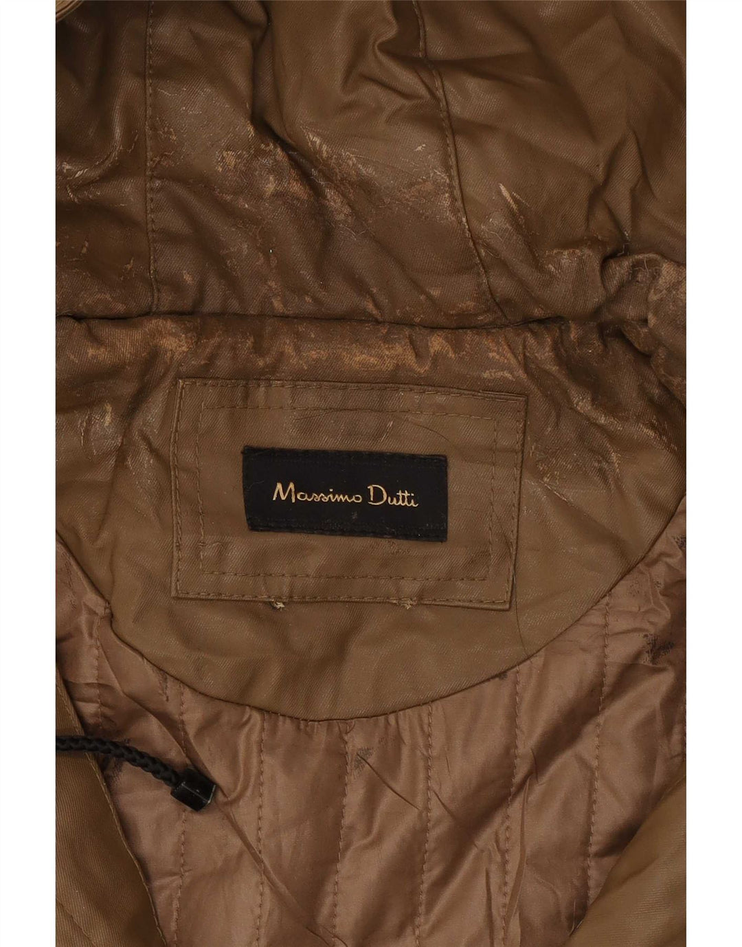 Massimo Dutti Parka con Capucha para Mujer UK 42 Algodón Beige Medio