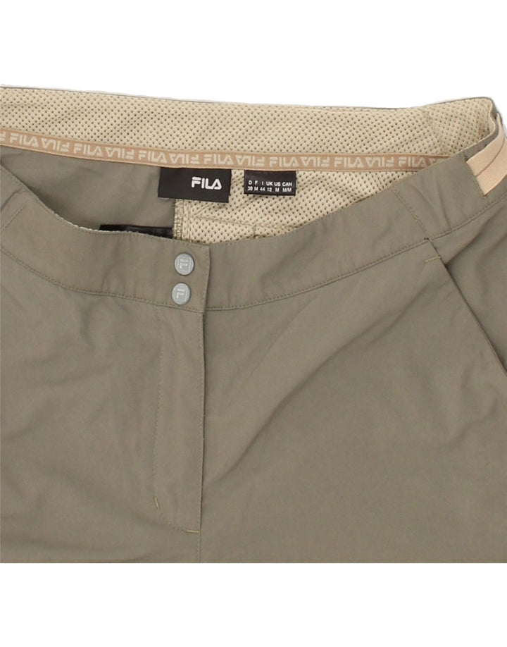FILA Womens Tapered Capri Trousers UK 12 Medium W32 L23  Grey Polyamide Vintage Fila and Second-Hand Fila from Messina Hembry 