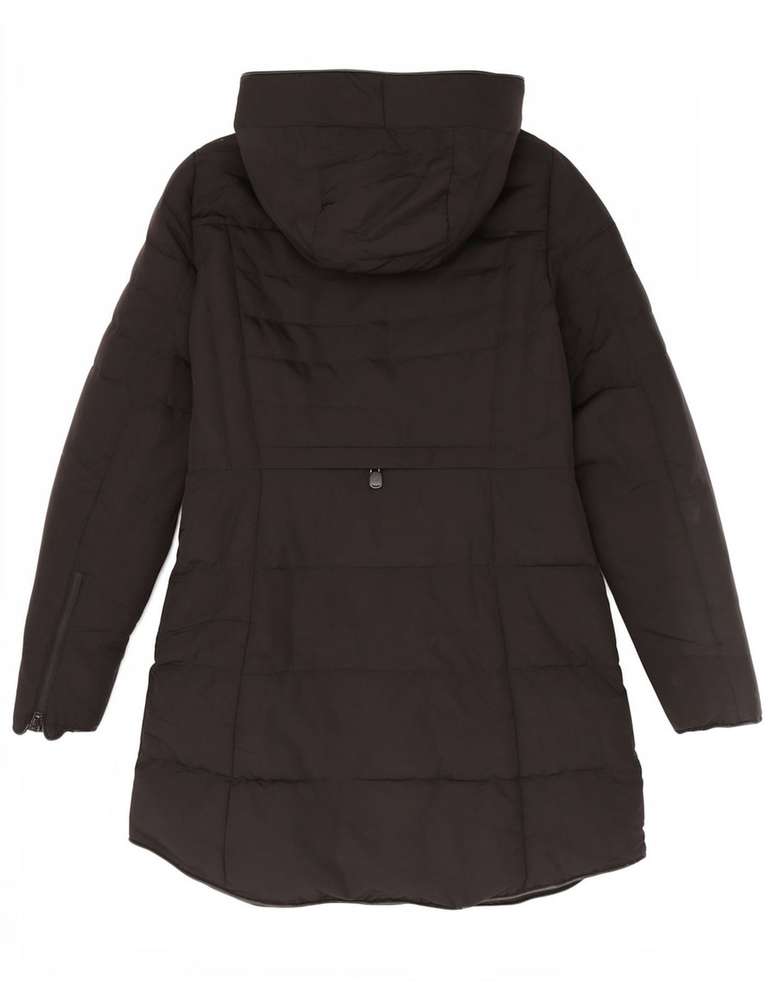 Zara Mujer Abrigo Acolchado Con Capucha UK 44 Medium Negro
