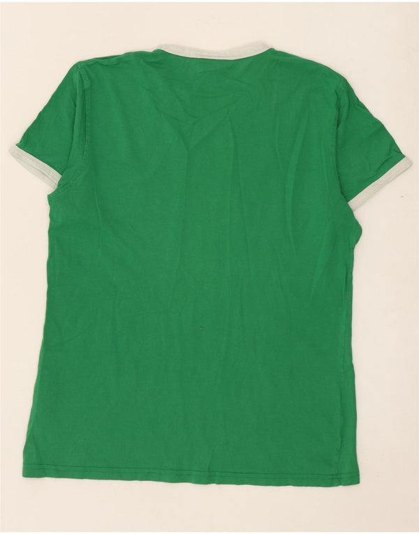 Schott Hombre Camiseta Gráfica Top Algodón Verde Medio
