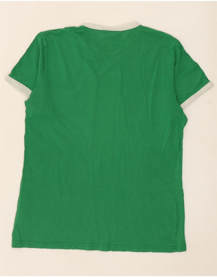 Schott Hombre Camiseta Gráfica Top Algodón Verde Medio