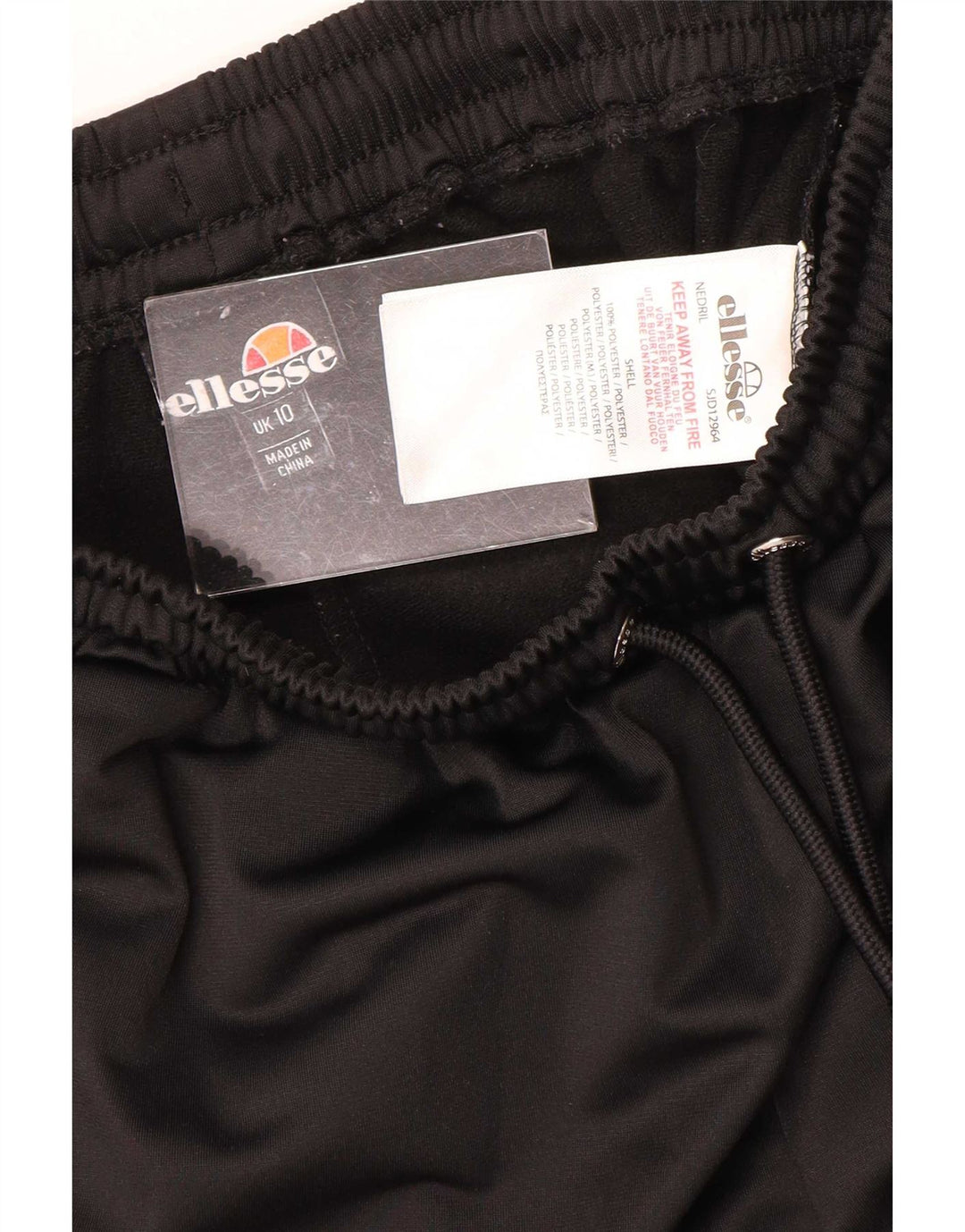 Ellesse Pantalones cortos deportivos para mujer UK 10 Small Poliéster negro