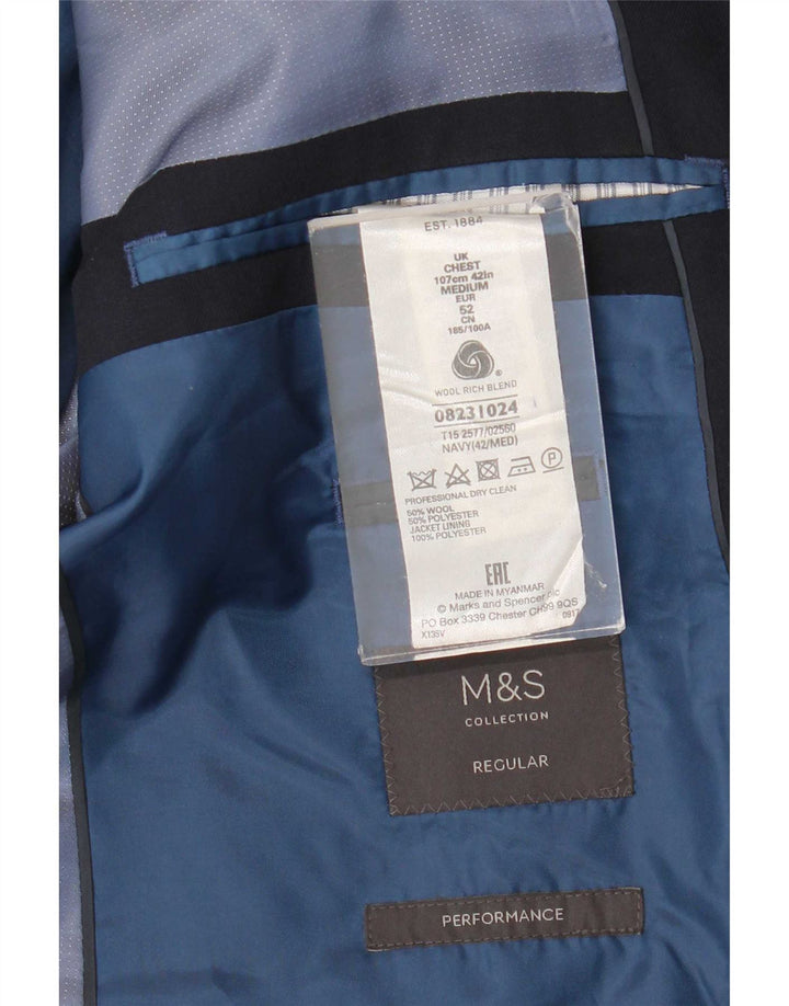 Marks & Spencer Chaqueta tipo blazer de 2 botones para hombre UK 42 Large Azul marino