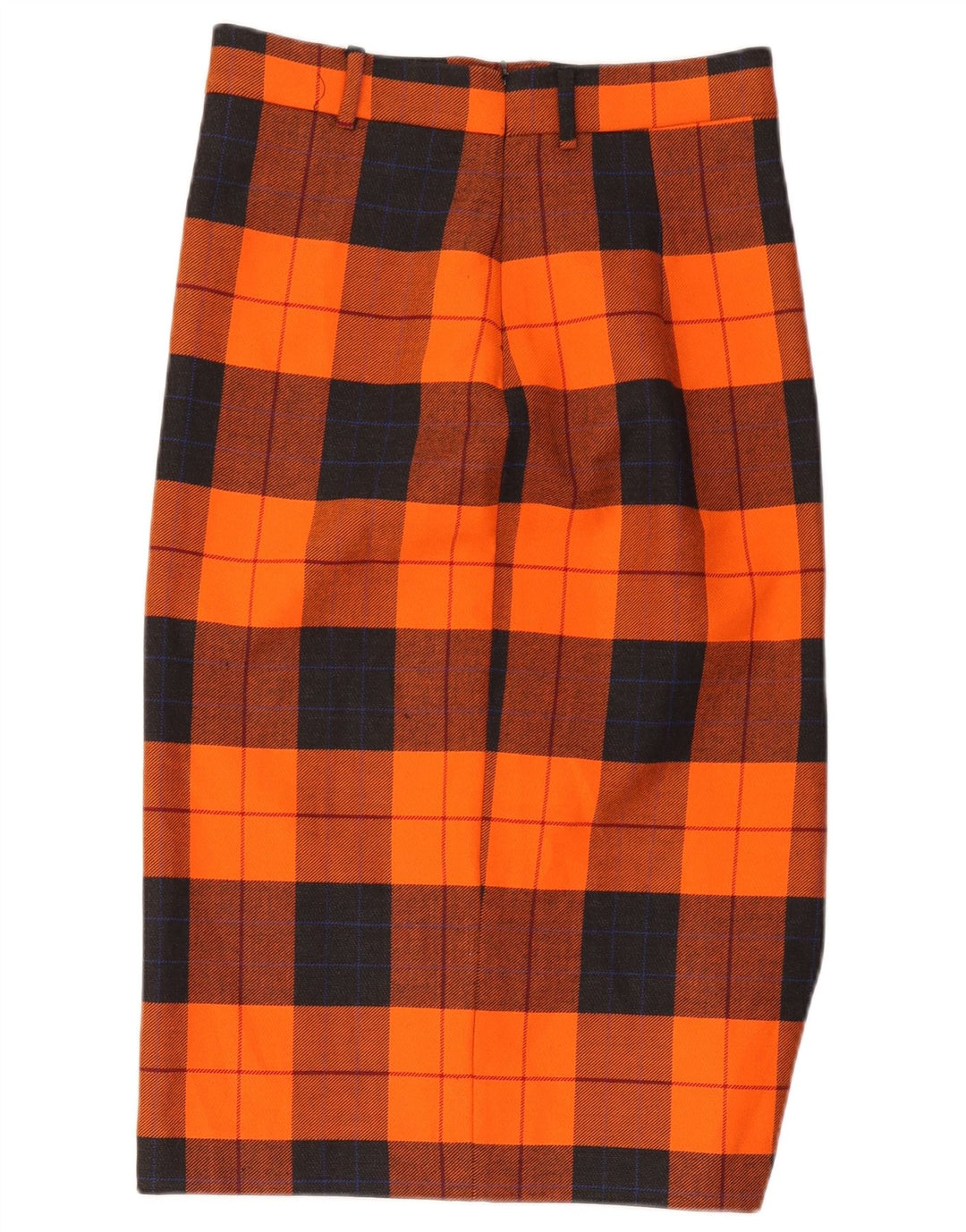Falda recta vintage para mujer W30 cuadros naranja medio