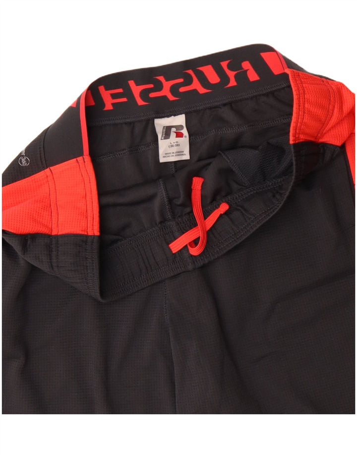 RUSSELL ATHLETIC Shorts deportivos gráficos para hombre Bloque de color gris grande