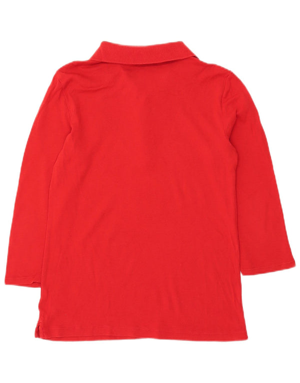 Ralph Lauren Polo de manga 3/4 para mujer Reino Unido 12 Algodón rojo mediano