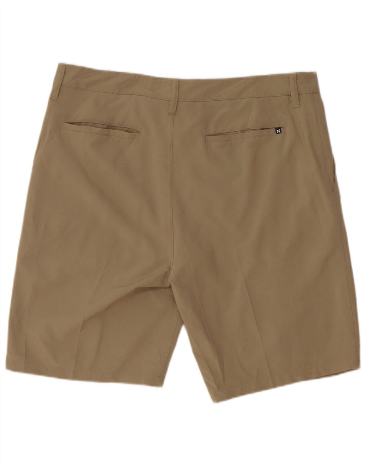 Hurley Pantalones cortos chinos para hombre W34 Poliéster caqui grande