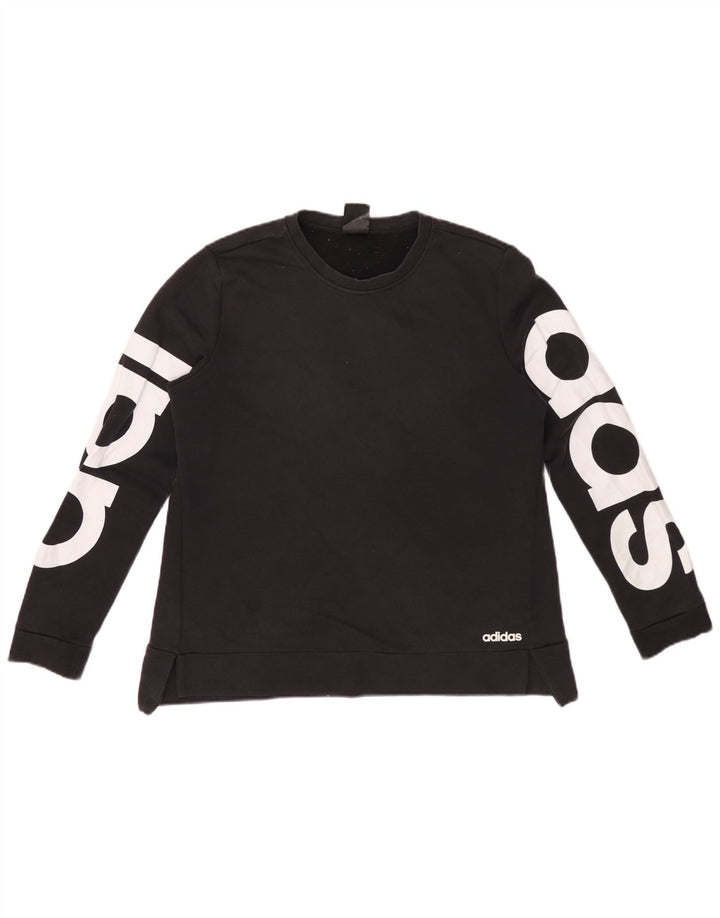 Adidas Mujer Climalite Graphic Sudadera Jumper IT 44 Mediano Negro Algodón