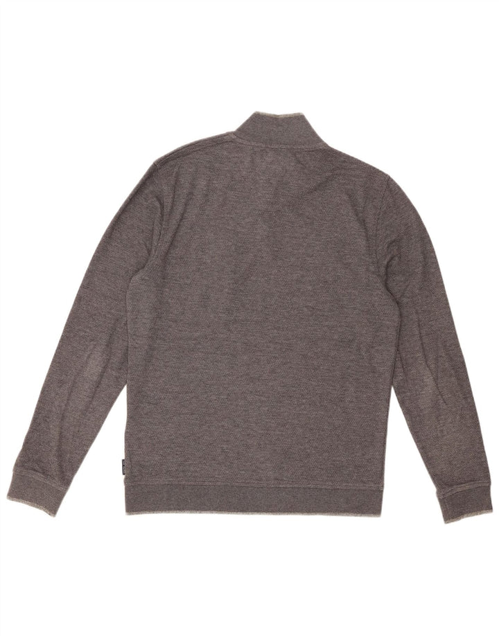 TED BAKER Sudadera con cuello y cremallera para hombre talla 3 Algodón gris medio