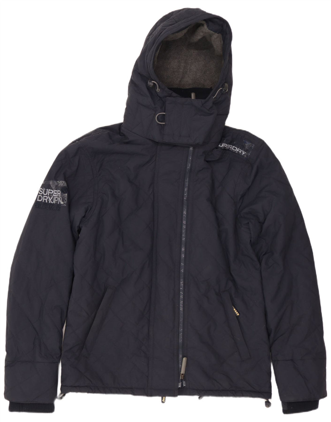 SUPERDRY Chaqueta cortavientos gráfica para mujer UK 44 Azul marino mediano