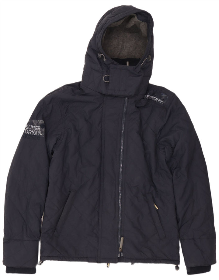 SUPERDRY Chaqueta cortavientos gráfica para mujer UK 44 Azul marino mediano