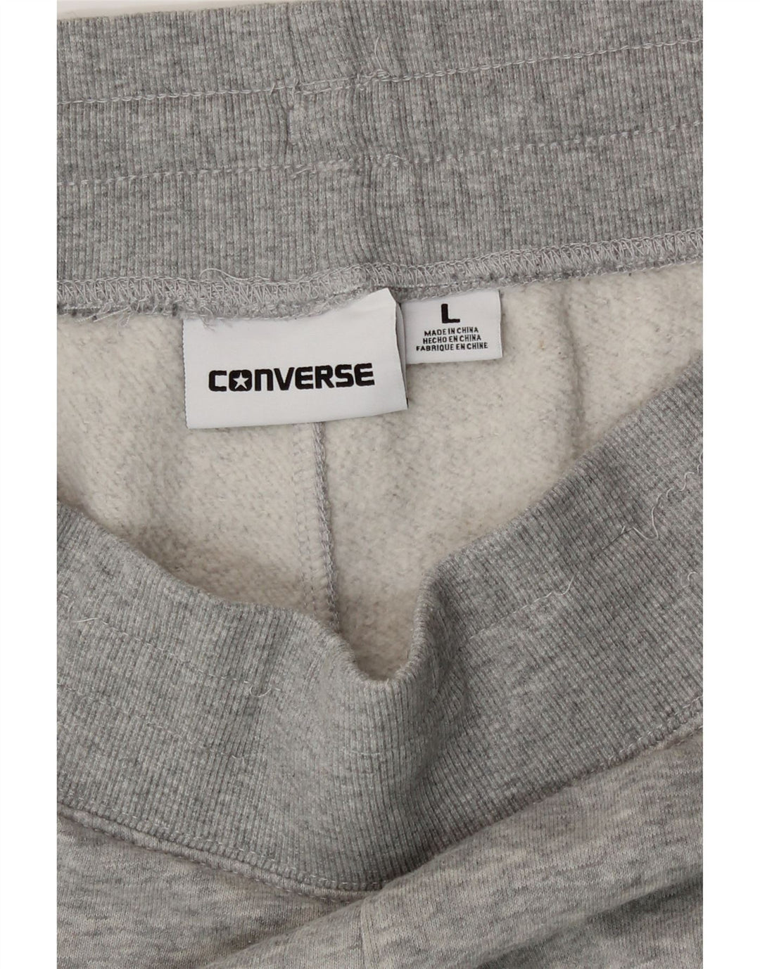 Converse Hombre Chándal Pantalones Joggers Grande Gris Algodón