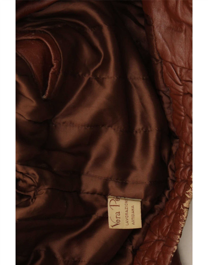 Vintage hombres chaqueta de cuero Reino Unido 40 grande borgoña