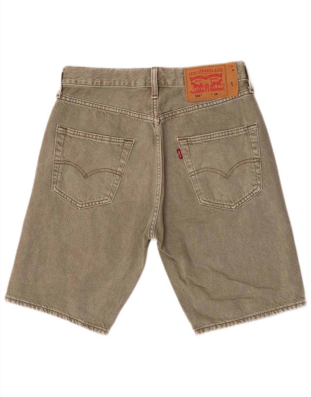 Levi's Mens 501 Denim Shorts W28 Pequeño Algodón Caqui