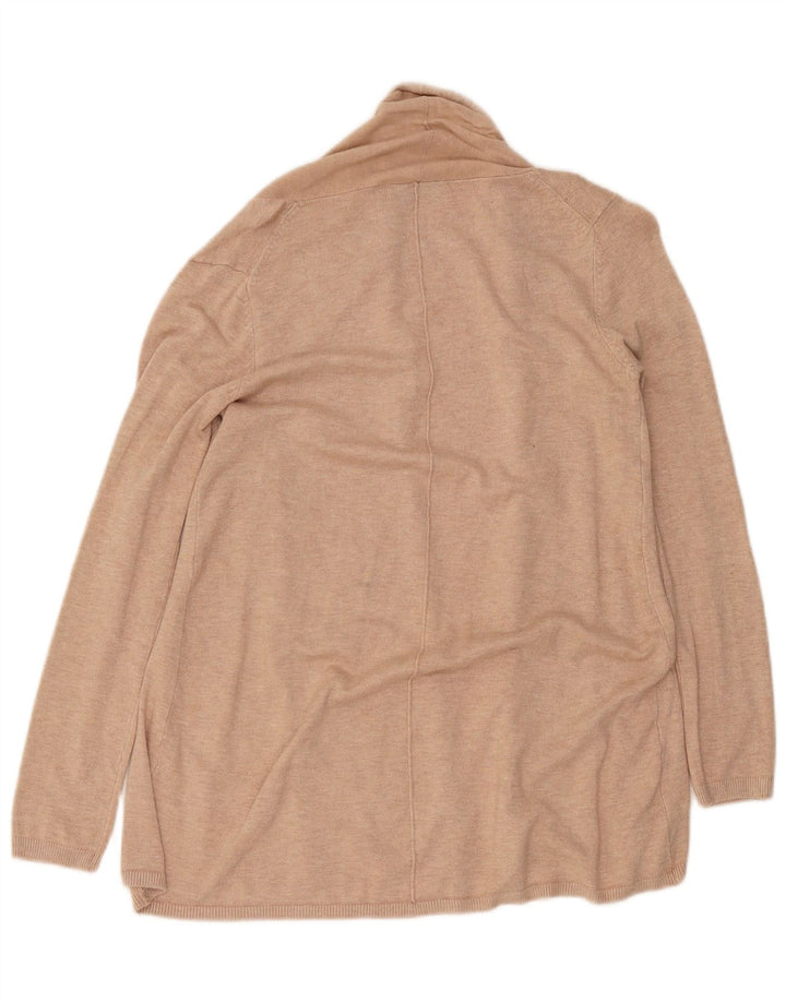 Zara Mujer Longline Open Cardigan Suéter UK 44 Medio Beige